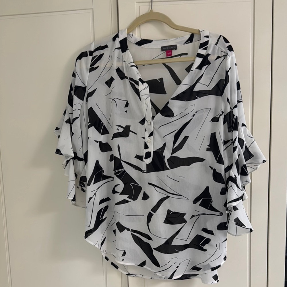 Chic Black and White Women's Top